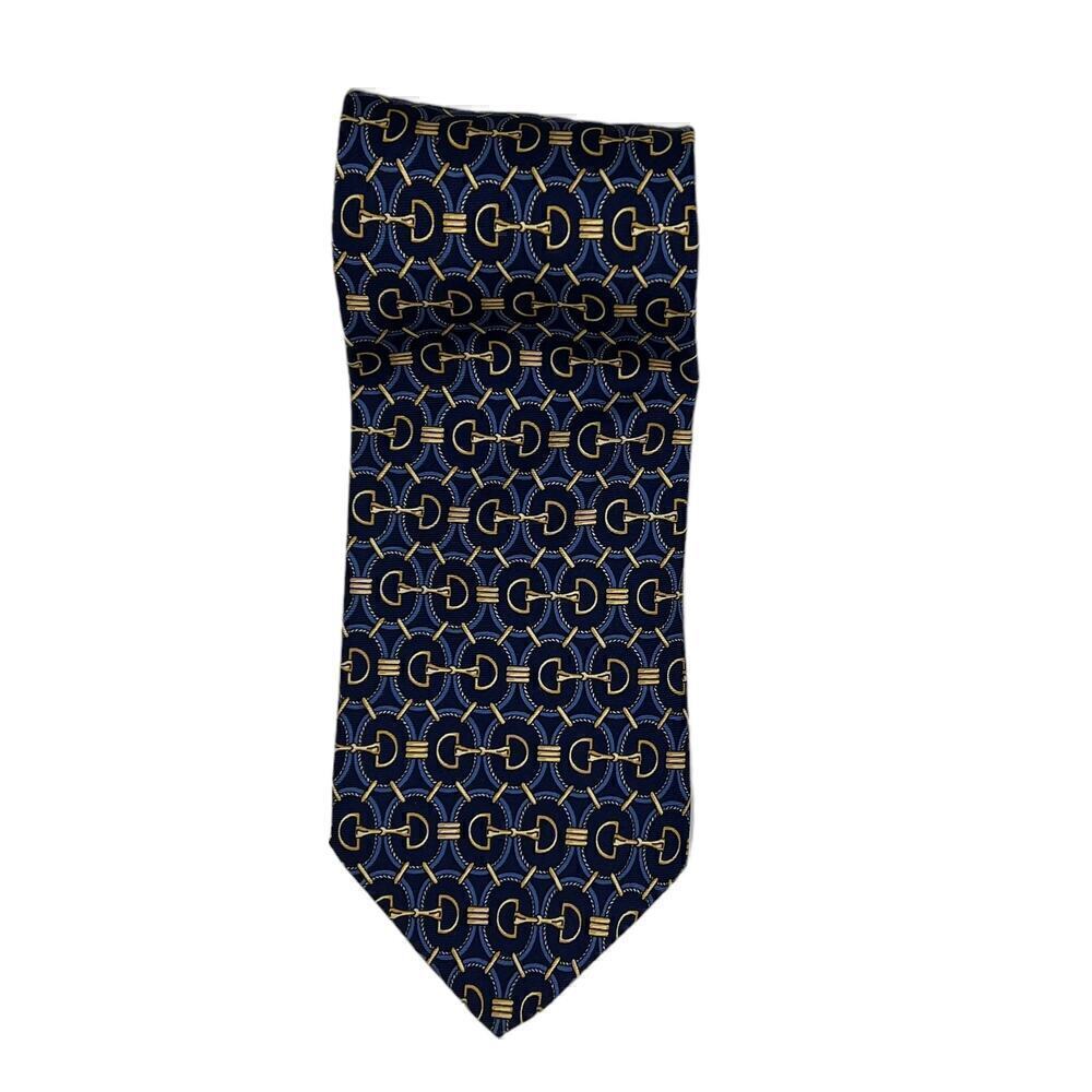 Beaufort Tie Rack Horse Bridle Theme Tie Navy Blue